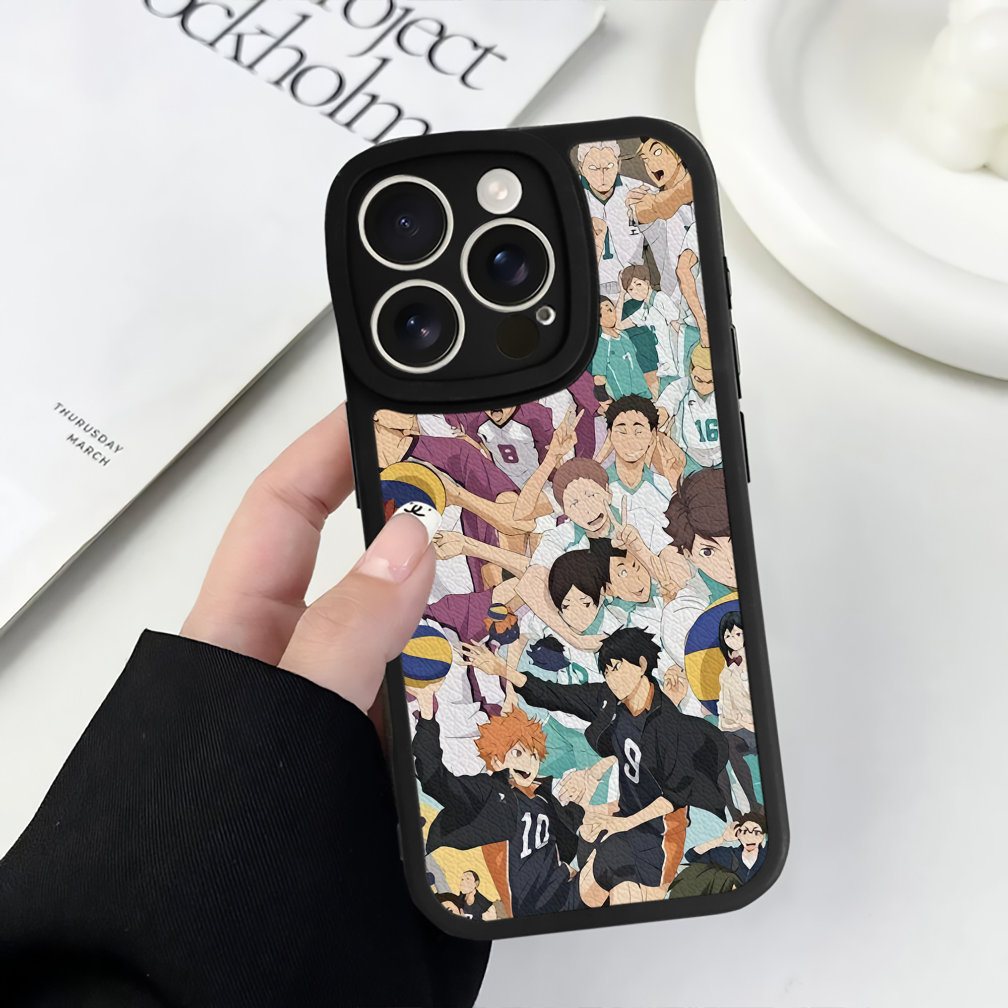 （画像用） ハイキュー!! Haikyu!! 【iPhone 16シリーズ対応】シリコンスマホケース（レザー調） 材質：シリコン